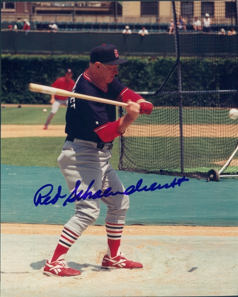 1965-1976, 1980, 1990 Red Schoendienst St. Louis Cardinals Autographed Color 8"x10" Photo (JSA)