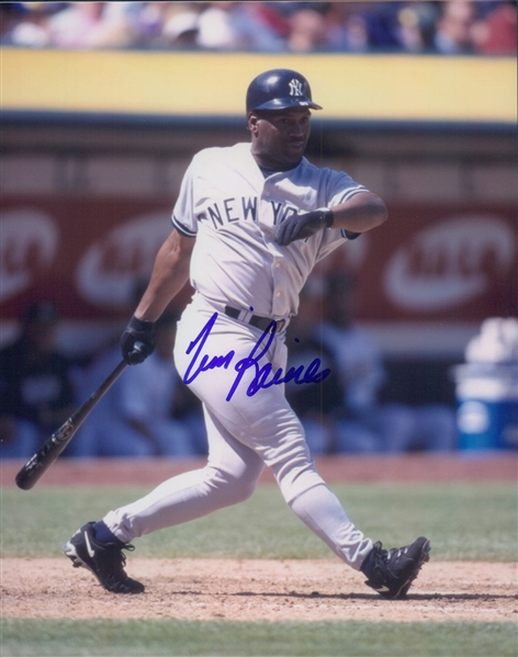 1996-1998 Tim Raines New York Yankees Autographed Color 8"x10" Photo (JSA)