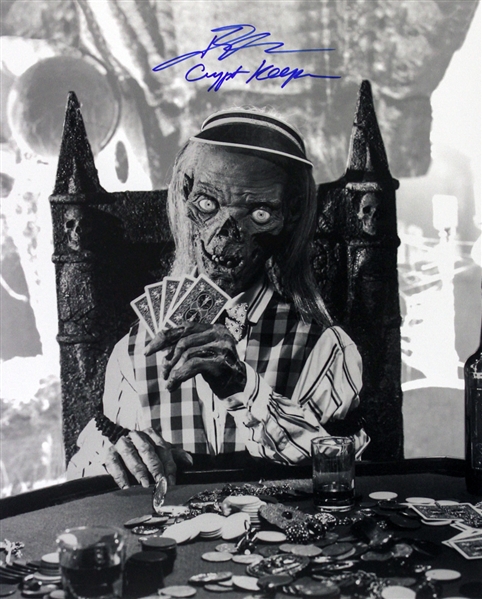1989-1996 John Kassir Tales From The Crypt (poker pose) Signed LE 16x20 B&W Photo (JSA)