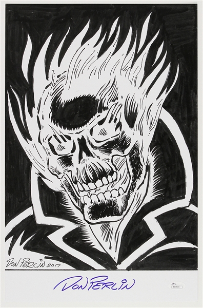 1979-1981 Don Perlin Ghost Rider Signed 11x17 Print (JSA)