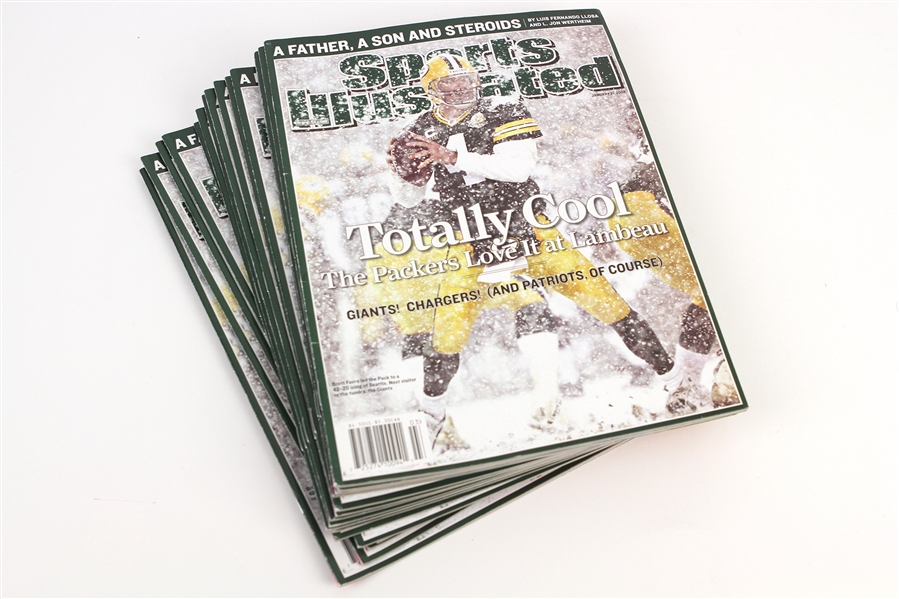 2008 (January 21) Brett Favre Green Bay Packers Sports Illustrated Magazines - Lot of 16