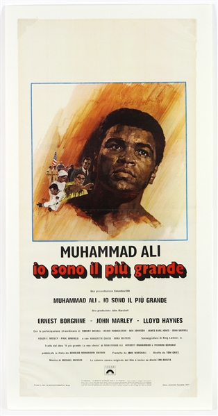 1977 Muhammad Ali "The Greatest" 13"x 28" Italian Film Poster 