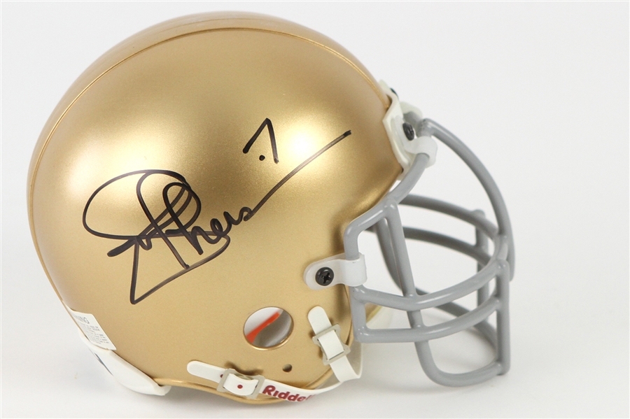2000s Joe Theismann Notre Dame Fighting Irish Signed Mini Helmet (JSA)
