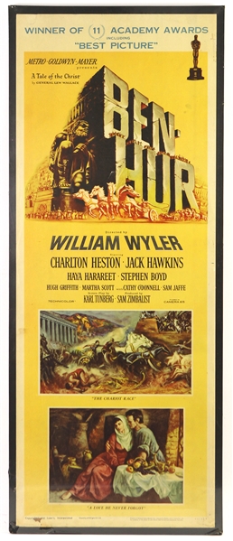 1960 Ben Hur Movie Posters - Lot of 2 w/ 14" x 36" English & 12.5" x 16.5" Spanish