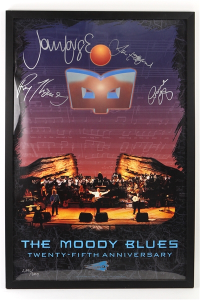 1994 Moody Blues Signed 25th Anniversary 26" x 38" Framed Poster (JSA) 2,896/7,000 