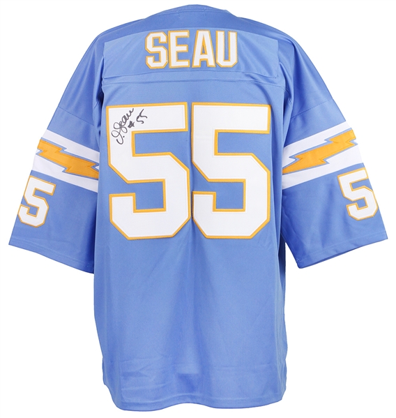 2000s Junior Seau San Diego Chargers Signed Mitchell & Ness Throwback Jersey (JSA)