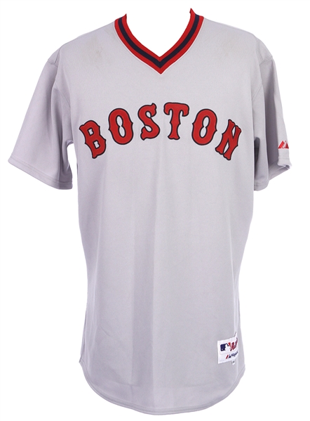 2015 (June 27) Jackie Bradley Jr. Boston Red Sox Signed Game Worn 1975 Throwback Road Uniform (MEARS A10/MLB Hologram)  