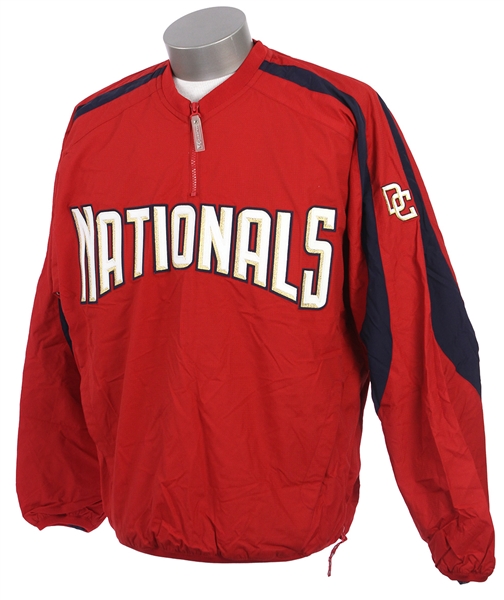 2005-07 Barry Larkin Washington Nationals Warm Up Jacket (MEARS LOA)