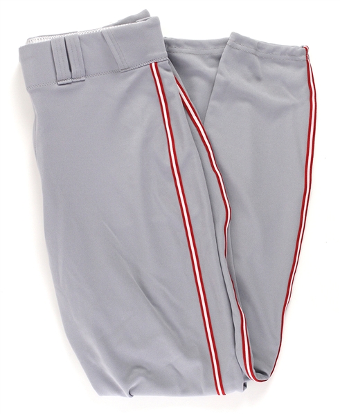 2010 Barry Larkin Cincinnati Reds Road Uniform Pants (MEARS LOA)