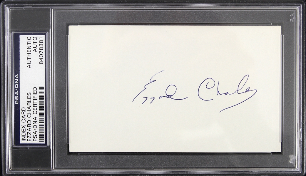 1950s Ezzard Charles Heavyweight Champion Signed 3x5 Index Card (PSA/DNA Slabbed)