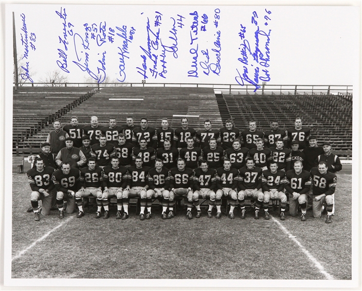 1950s Green Bay Packers Team Signed 8x10 B&W Photo (13 Autographs) JSA