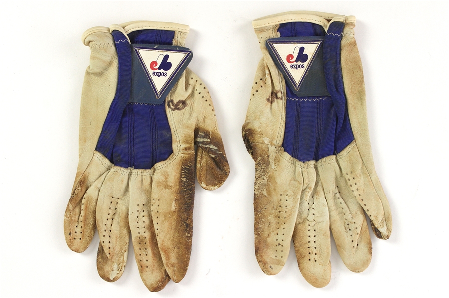 1975-84 Gary Carter Montreal Expos Game Worn Batting Gloves (MEARS LOA)
