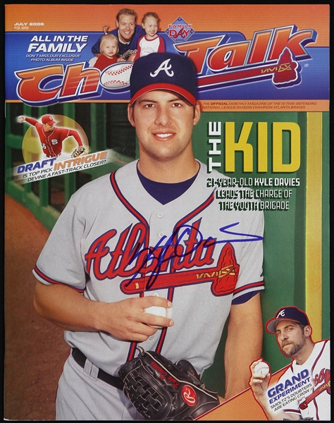 2005 Kyle Davis Atlanta Braves Signed Choptalk Magazine (JSA)