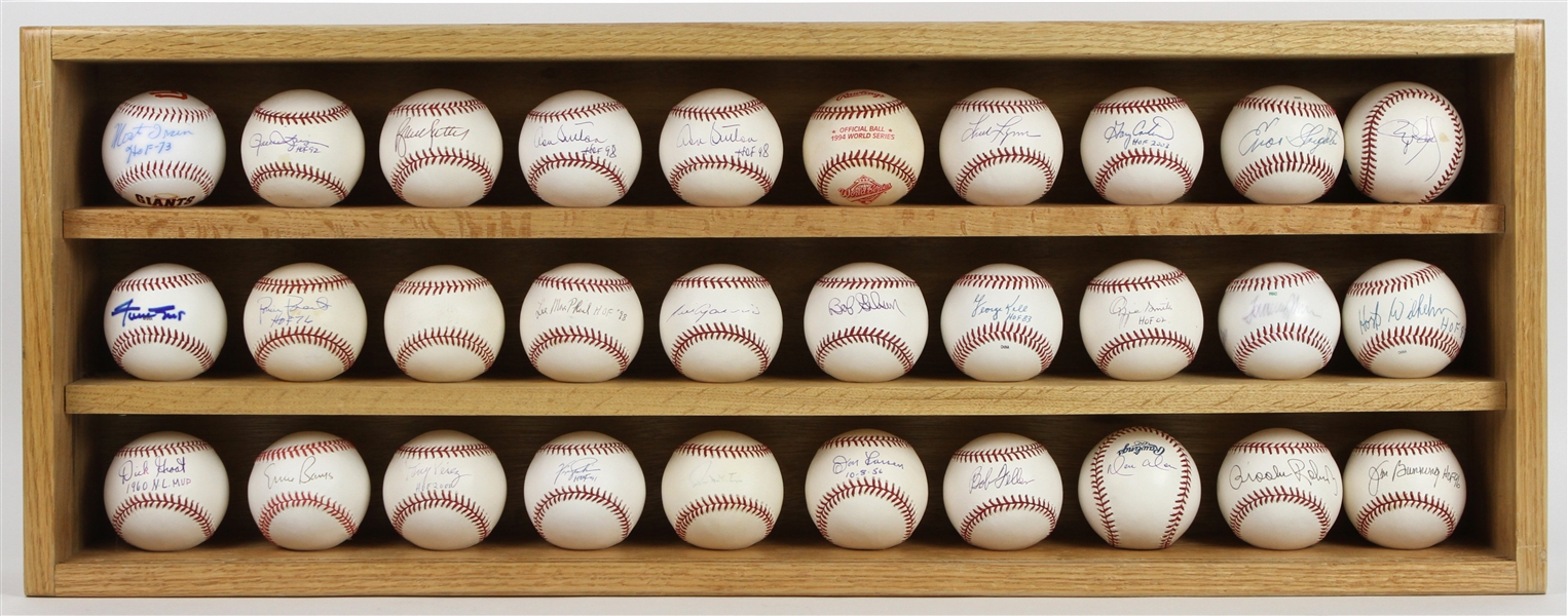 1960s-2000s Autographed Baseballs Including Whitey Ford, Roger Clemens, Ernie Banks, Warren Spahn, and more (Lot of 54)