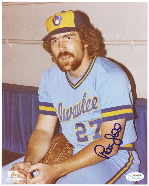 1982-85 Pete Ladd Milwaukee Brewers Autographed 8x10 Color Photo *JSA*