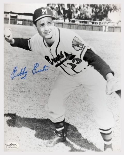 1953-54 Sibby Sisti Milwaukee Braves Autographed 8x10 B/W Photo *JSA*