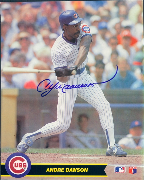 1987-1992 Andre Dawson Chicago Cubs Autographed Colored 8x10 Photo (JSA )
