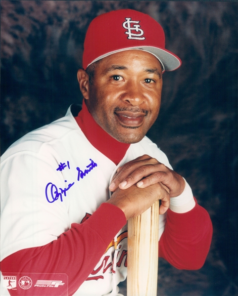 1982-1996 Ozzie Smith St. Louis Cardinals Autographed Color 8"x10" Photon (JSA)