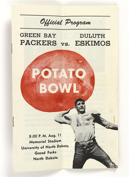 1952 Green Bay Packers vs. Deluth Eskimos Intersquad Potato Bowl Game Program