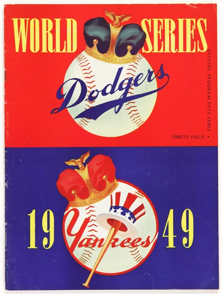 1949 Brooklyn Dodgers New York Yankees Ebbets Field Unscored World Series Program