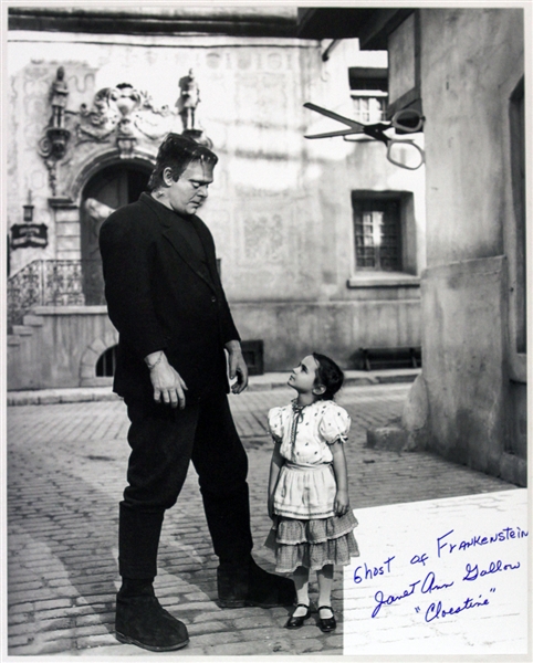 1942 Janet Ann Gallow Ghost of Frankenstein (Frankenstein & Cloestine side by side) Signed LE 16x20 B&W Photo (JSA)