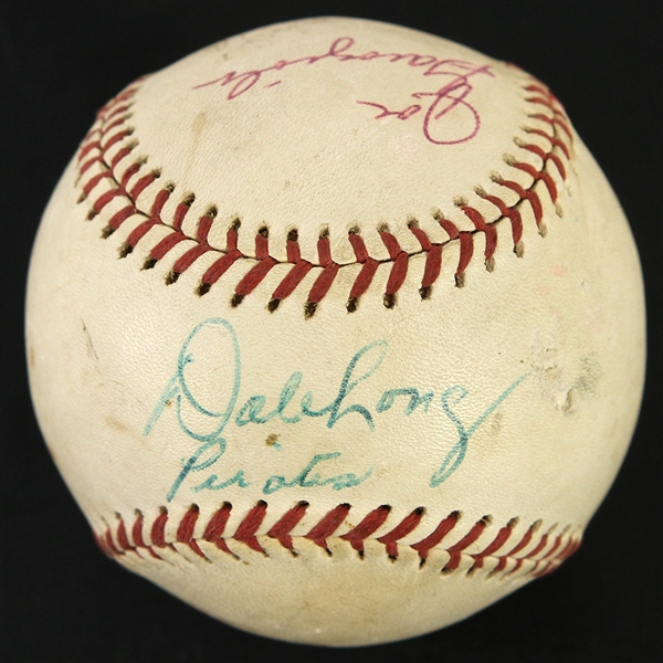 1950s Carmen Basilio Joe Garagiola Dale Long Multi Signed Baseball (JSA)
