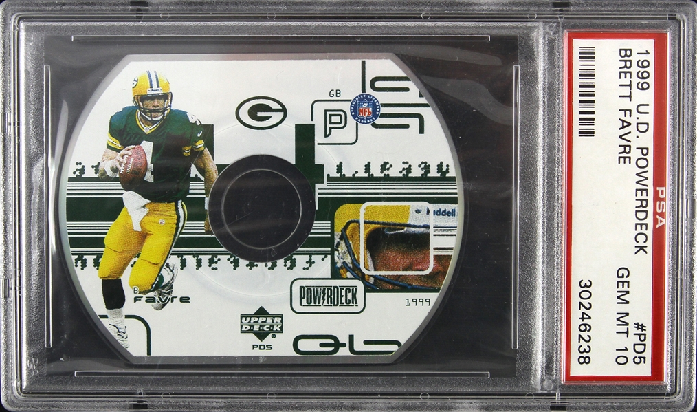 1999 Brett Favre Green Bay Packers Upper Deck Powerdeck CD-ROM Trading Card (PSA Slabbed Gem MT 10)