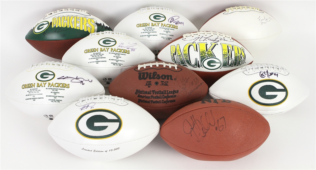 19990s-2000s Green Bay Packers Signed Footballs - Lot of 17 w/ Donald Driver, Mark Chmura, Frank Winters & More