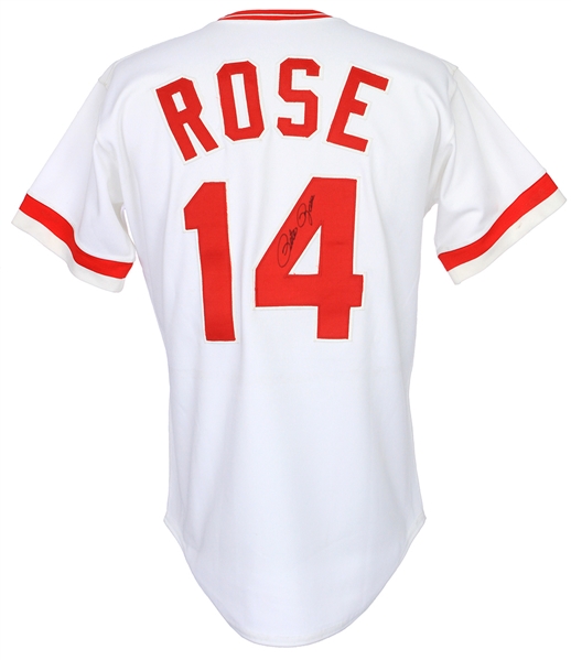 1985 Pete Rose Cincinnati Reds Signed Home Jersey (JSA)