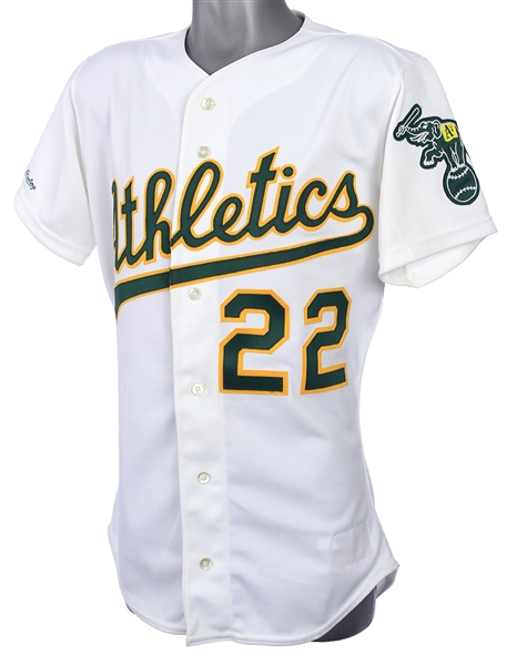 1989 Luis Polonia Oakland Athletics Game Worn Home Jersey (MEARS LOA)