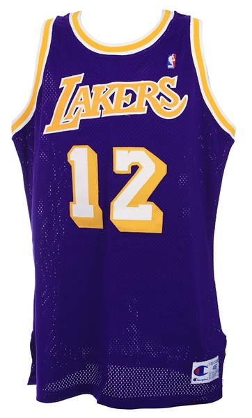 1990-92 Vlade Divac Los Angeles Lakers Road Jersey (MEARS LOA) 