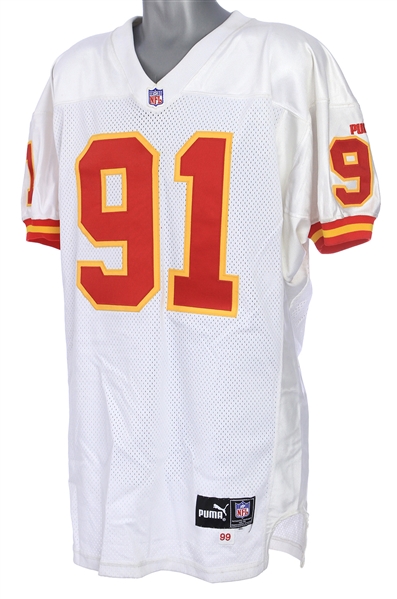 1999 Leslie ONeal Kansas City Chiefs Game Worn Road Jersey (MEARS LOA)