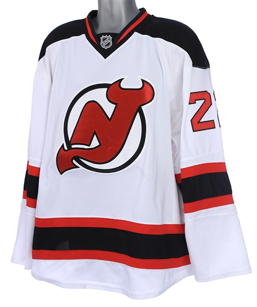 2013-14 Eric Gelinas New Jersey Devils Game Worn Road Jersey (MEARS LOA/MeiGray/Team Letter)