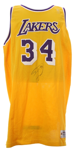 1996-97 Shaquille ONeal Los Angeles Lakers Signed Game Worn Home Jersey (MEARS LOA/*JSA*)