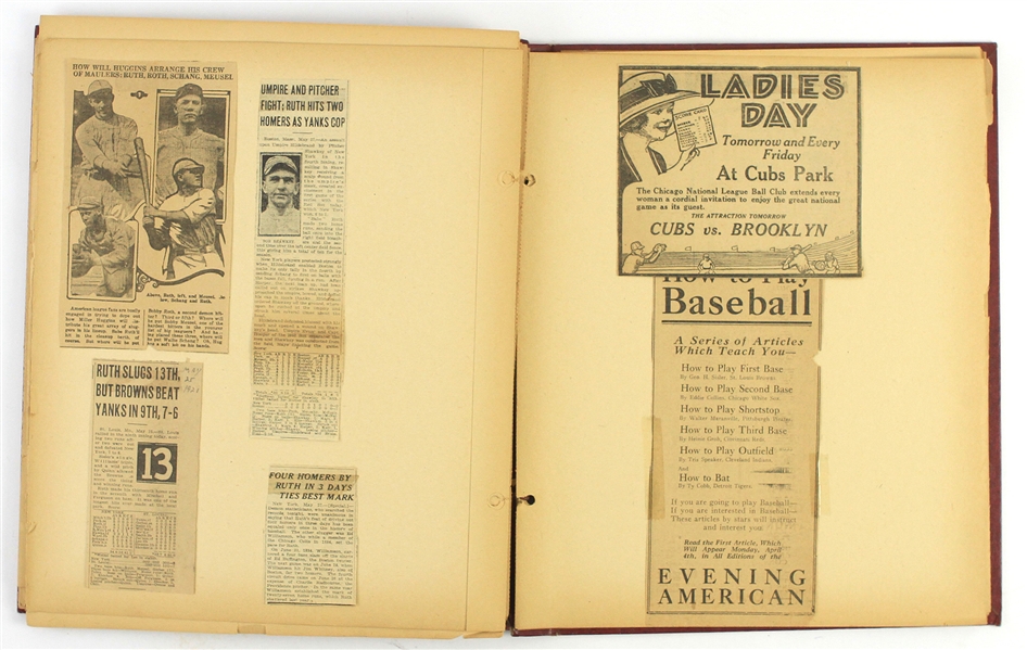 Lot Detail 1920 S Babe Ruth New York Yankees Scrapbook Framed