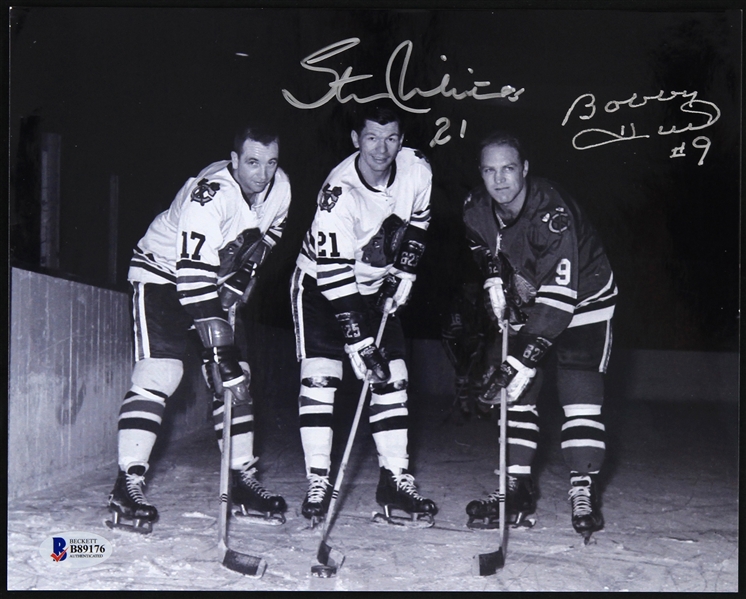 1957-1980 Bobby Hull Stan Mikita Chicago Blackhawks Signed 8" x 10" Photo (Beckett)