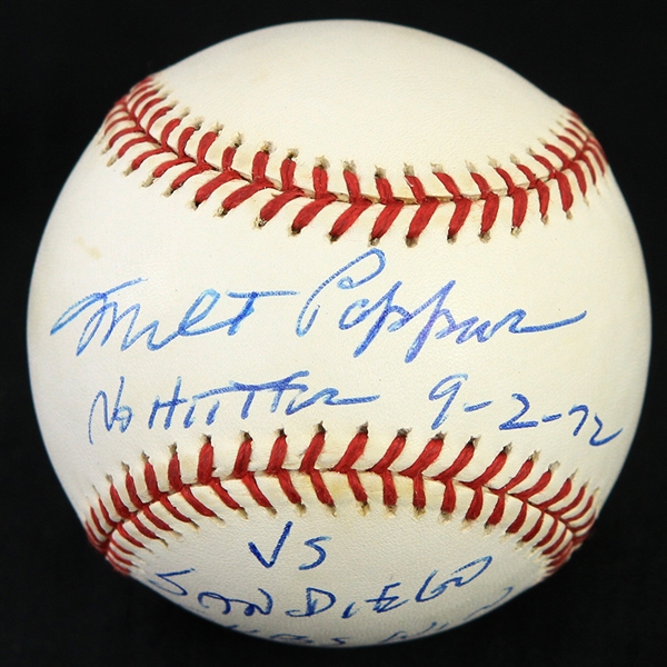 2001 Milt Pappas Chicago Cubs Signed & Inscribed OML Selig Baseball (JSA/MLB Hologram)