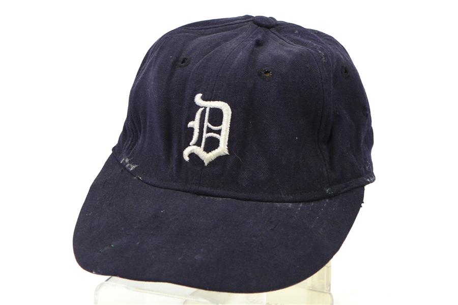 1963-67 Detroit Tigers Game Worn Cap (MEARS LOA)