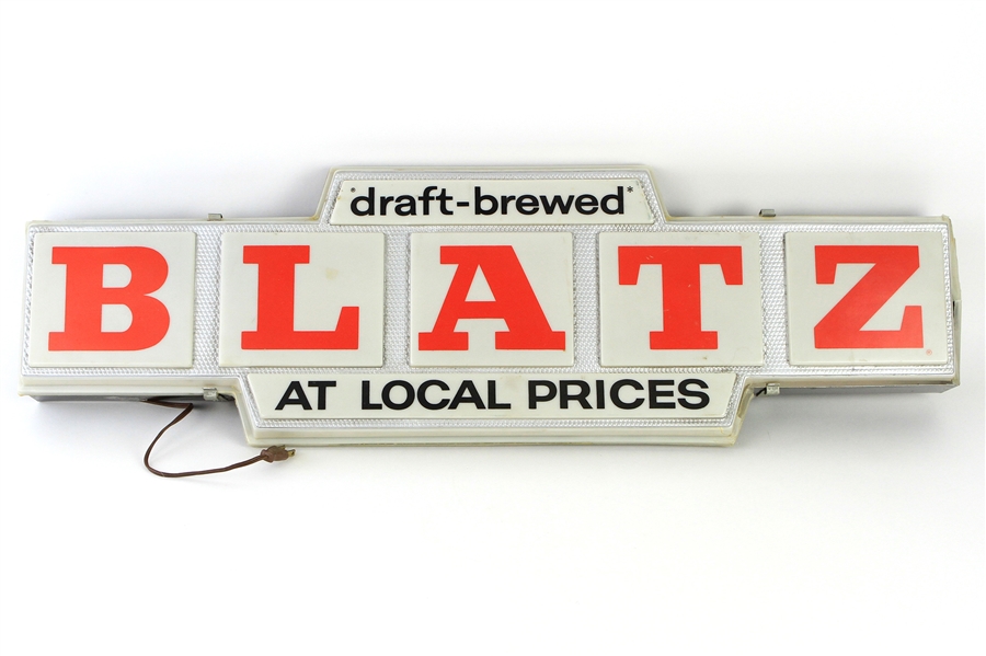 1966 Blatz Beer 11"x 37" Lighted Advertising Sign 