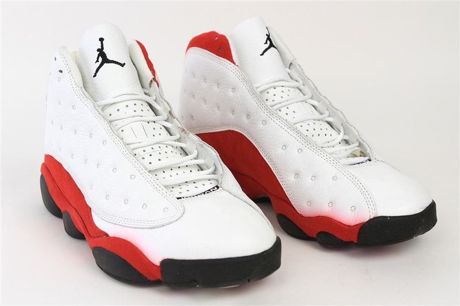 1998 Michael Jordan Chicago Bulls Personal Stock Air Jordan XIII White/Red Sneakers w/ Box (MEARS LOA)