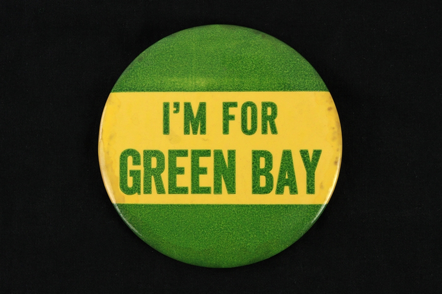 1960s Green Bay Packers "Im For Green Bay" 3.5" Pinback Button