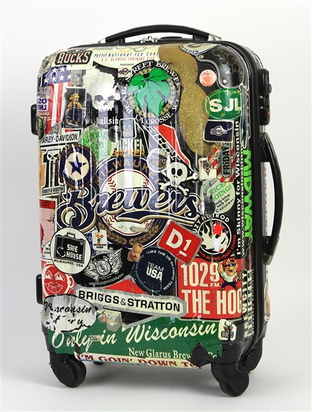 2012 Milwaukee Brewers Multi Signed Bullpen Carry On Suitcase w/ 8 Signatures (MEARS LOA/JSA/Uecker LOA) 
