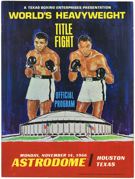1966 (November 14) Muhammad Ali Cleveland Williams Houston Astrodome Heavyweight Title Fight Program