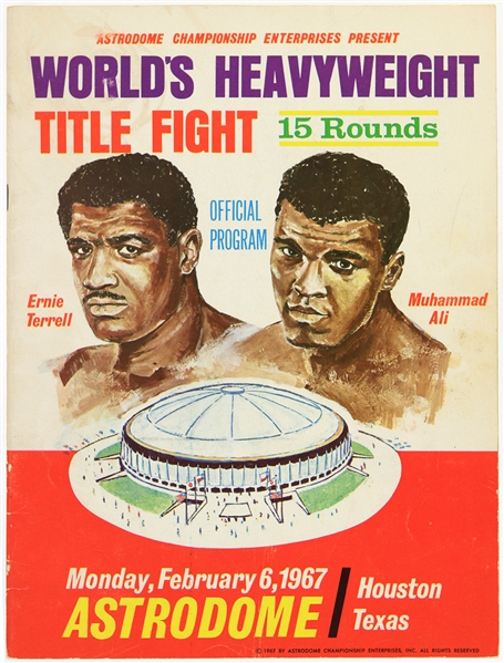1967 (February 6) Muhammad Ali Ernie Terrell Houston Astrodome Heavyweight Title Fight Program
