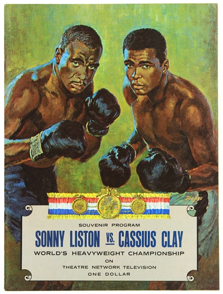 1964 (February 25) Muhammad Ali Sonny Liston Closed Circuit Heavyweight Title Fight Program 