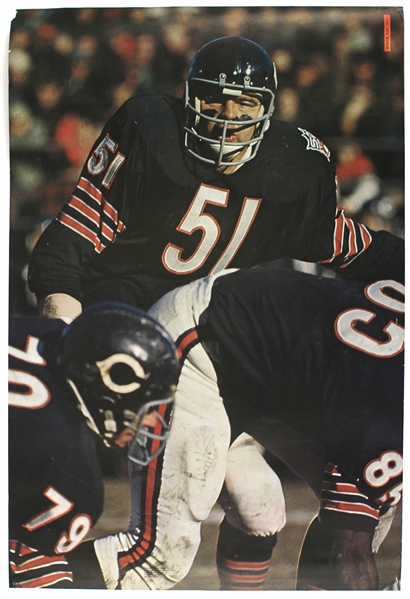 1968-2017 Dick Butkus Chicago Bears & Chicago Cubs Family Day Baseball Card Posters - Lot of 5 w/ Lee Smith Signature (JSA)