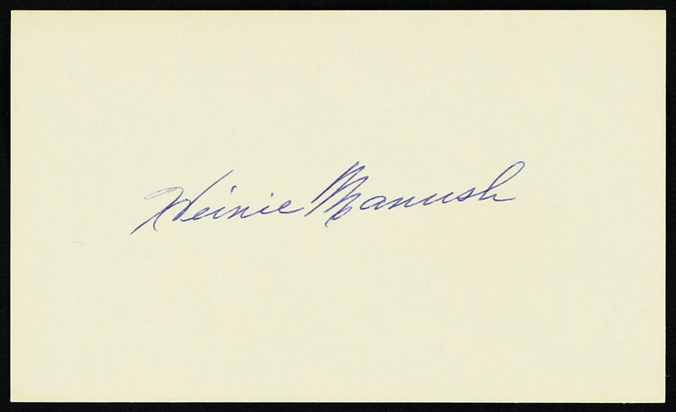 1950s Heinie Manush Washington Senators Signed 3" x 5" Index Card (JSA)