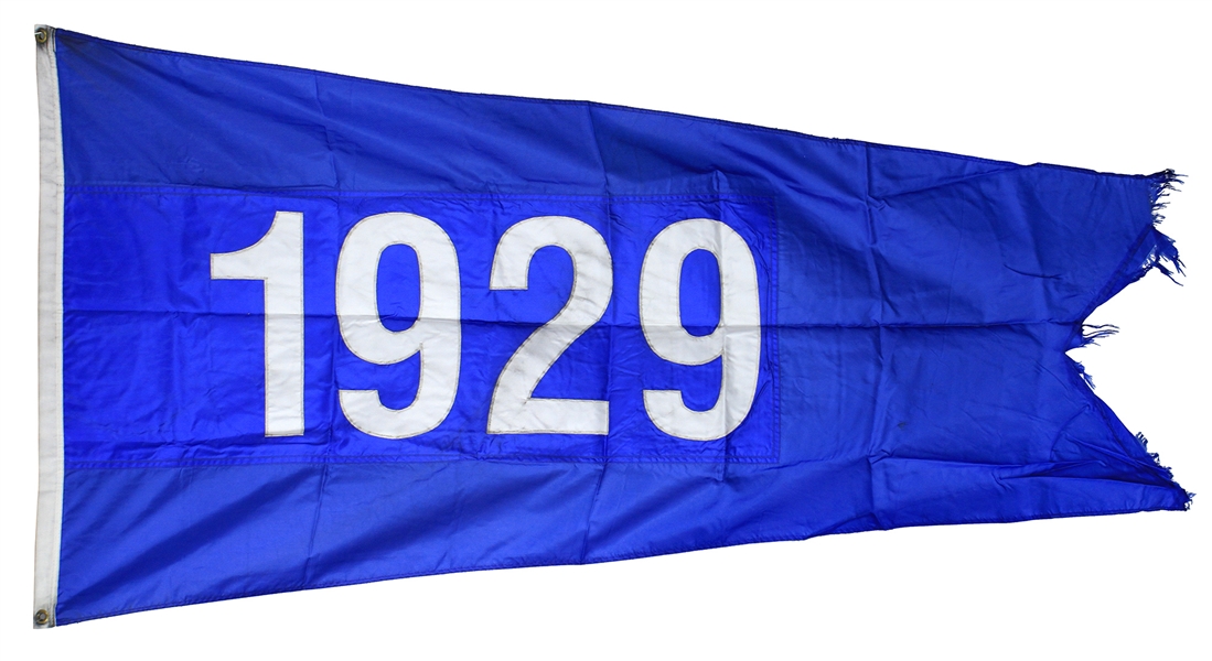 1980s-90s Chicago Cubs Wrigley Field 1929 NL Pennant 35" x 70" Stadium Flag (MEARS LOA)