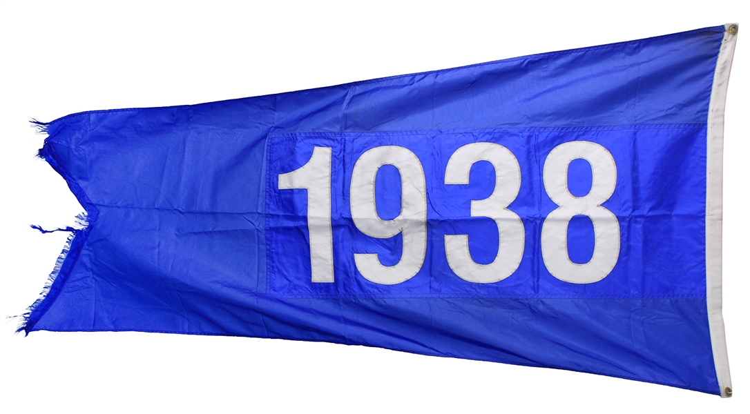 1980s-90s Chicago Cubs Wrigley Field 1938 NL Pennant 35" x 70" Stadium Flag (MEARS LOA)