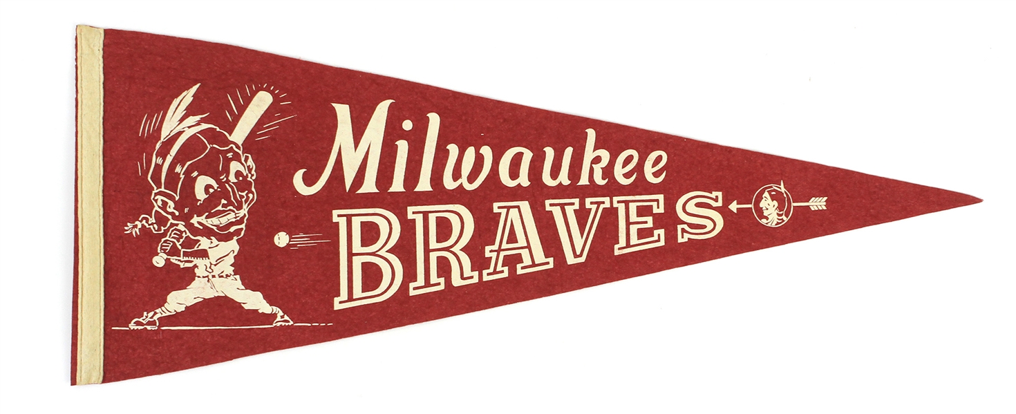 1950s Milwaukee Braves 29" Pennant 